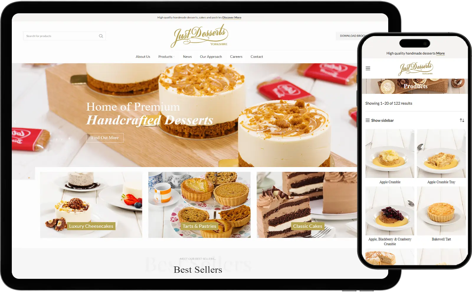Just Desserts - E-Commerce Projekt von Cloudox mit modernem Design und optimierter Performance