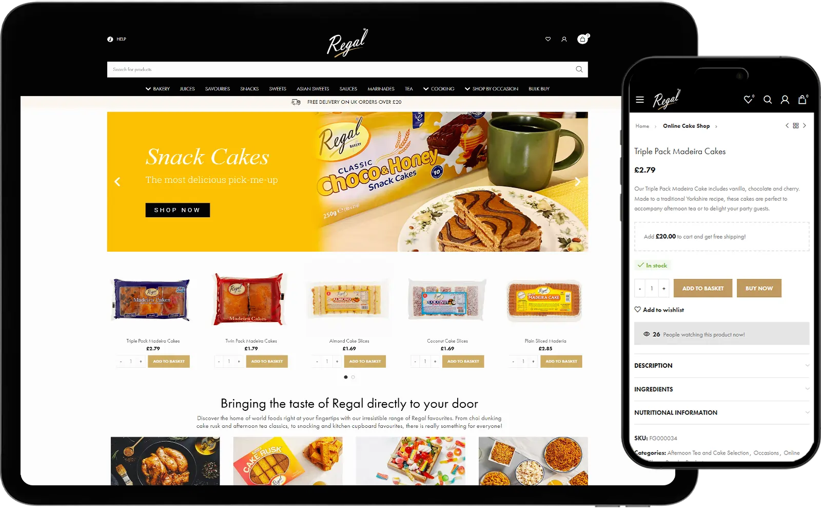 Regal Foods - E-Commerce Projekt von Cloudox mit modernem Design und optimierter Performance