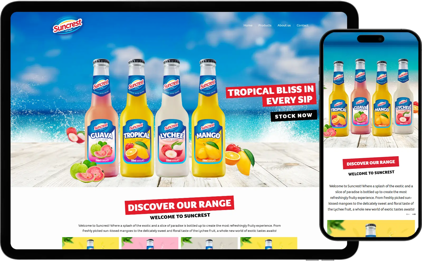 Suncrest - E-Commerce Projekt von Cloudox mit modernem Design und optimierter Performance